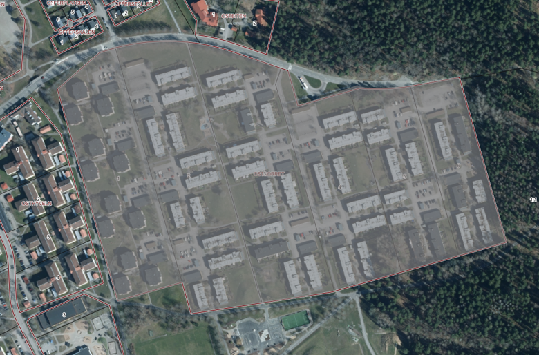 Kartbild med planområdet markerat