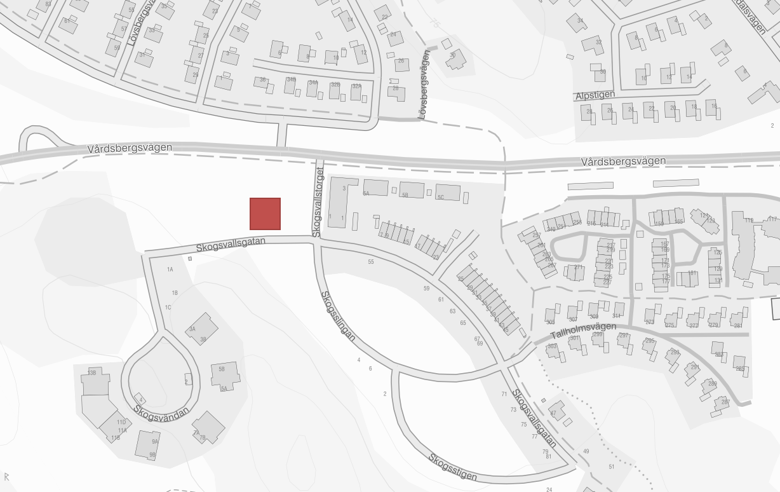 Kartbild med planområdet markerat