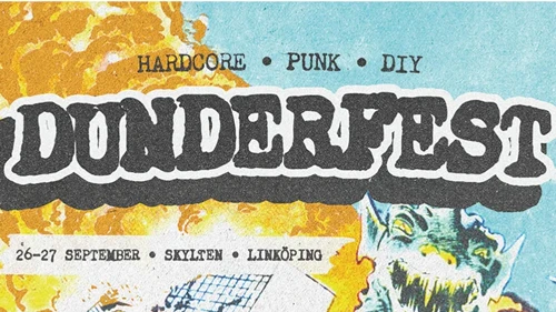 En affisch för ett evenemang som heter Dunderfest.