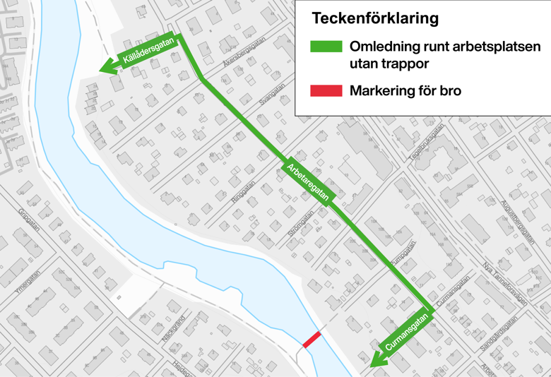 omledning runt arbetsplatsen utan trappor
